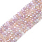 Electroplate Glass Beads Strands, AB Color Plated, Faceted, Rondelle, Pink, 3x2.5mm, Hole: 0.7mm, about 188~190pcs/16.93 inch~17.71 inch(43~45cm)