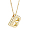 1pc Brass Chain with Alloy Letter Pendants Necklaces, Lead Free & Nickel Free & Cadmium Free, Golden, Letter B, 17.99~18.23 inch(45.7~46.3cm), pendants: 20~22.5x13~23mm