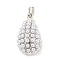 Rack Plating Brass & ABS Plastic Imitation Pearl Pendants, Cadmium Free & Lead Free, Long-Lasting Plated, Platinum, Teardrop, 31x16.5x14.5mm, Hole: 5x3.5mm