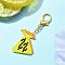 Money Bag MIYUKI Delica Beaded Pendant Decorations, Alloy Lobster Claw Clasps Charms for Bag Ornaments, Yellow, 58.6mm