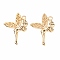 304 Stainless Steel Pendants, Textured, Fairy, Golden, 32x22x2mm, Hole: 2.6mm