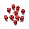 Spray Painted Wooden Beads, Square, FireBrick, 6x6x6mm, Hole: 1.6~2mm