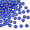 DICOSMETIC 2 Strands Evil Eye Bead Strands About 76pcs Evil Eye Lampwork Beads 9.5mm Dark Blue Turkish Evil Eye Beads Flat Glass Loose Eye Beads for Jewelry Making, Hole: 1.2mm