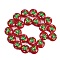 Christmas Handmade Lampwork Enamel Beads, Flat Round, Christmas Tree, 18~18.5x10.5~12.5mm, Hole: 1.2~1.4mm