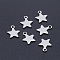 Non-Tarnish 201 Stainless Steel Laser Cut Charms, Blank Stamping Tag, Star, Stainless Steel Color, 10x8.5x1mm, Hole: 1.4mm