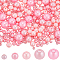 1830Pcs 5 Sizes Faux Pearls Beads Pink Plastic Pearl Beads Imitation Spray Painted Abs Plastics Spacer Loose Bead for Jewelry Making Bracelet Necklace Earrings Beading Craft Wedding Decors