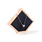 Pointed Pentagon Wood Covered with PU Leather Two Necklaces Display Stands, Jewelry Display Holder for Necklace Storage, Black, 15.5x2x13cm