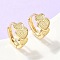 Heart Brass Hoop Earrings, Rack Plating, Lead Free & Cadmium Free, Long-Lasting Plated, Real 18K Gold Plated, 13x13.5x7mm