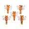 Transparent Lampwork Beads, Handmade Foil Glass Beads, Dragonfly, Orange, 24~25x22~23x6~7.5mm, Hole: 1.1~1.2mm