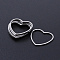 Non-Tarnish 201 Stainless Steel Linking Rings, Laser Cut, Heart, Stainless Steel Color, 18x20x1mm, Inner Size: 14x18mm