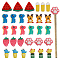 CHGCRAFT 30Pcs 10Styles Knitting Needle Stoppers Knitting Needle Point Protectors Including Cactus Animal Fruit Shapes for Knitting Crochet Supplies