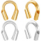 100Pcs 2 Colors Wire Guardian and Protectors, Long-Lasting Plated, Real Gold Plated & Real Platinum Plated, 4.5x4x1mm, Hole: 0.5~0.6mm, 50Pcs/color