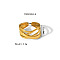 Irregular Hammered Stainless Steel Open Cuff Rings, Summer Beach, No Fading, Real 18K Gold Plated, Inner Diameter: 17mm