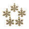Zinc Tibetan Style Alloy Pendants, Snowflake Pendants, Charms for Christmas Day Gift Making, Lead Free & Cadmium Free & Nickel Free, Antique Golden, about 29mm long, 22mm wide, 3mm thick, hole: 2mm
