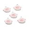 Opaque Resin Pendants, with Platinum Tone Iron Loops, Sheep Head Charm, Light Salmon, 19x23.5x7mm, Hole: 2mm