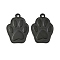 Ion Plating(IP) 304 Stainless Steel Pendants, Dog Paw Print, Black, 30x22x2mm, Hole: 2.5mm