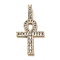 Brass Micro Pave Cubic Zirconia Pendants, Long-Lasting Plated, Feminine Symbol, Golden, 52x28x8mm, Hole: 11X4.5mm