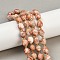 Natural Red Netstone Beads Strands, Faceted, Oval, with Seed Beads, 9x10mm, Hole: 1.2mm, about 32pcs/strand, 15.75''(40cm)