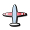 Opaque Acrylic Cabochons, Plane, Sky Blue, 28.5x30x1.7mm
