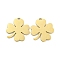 PVD Vacuum Plating 304 Stainless Steel Pendants, Clover Charms, Real 18K Gold Plated, 16x15x0.9mm, Hole: 1mm