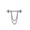 304 Stainless Steel Nipple Rings, Nipple Piercing Pin, Stainless Steel Color, 19mm, Pin: 1.6mm