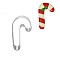 Tarnish Resistant 304 Stainless Steel Christmas Cookie Cutters, Cookies Moulds, DIY Biscuit Baking Tool, Candy Cane, Stainless Steel Color, 60x36mm