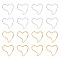60 Pcs 2 Colors Brass Heart Linking Rings, Heart Rings Pendant Long-Lasting Plated Jewelry Connector Ring for Necklace Bracelet Jewelry Making DIY