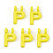 Rack Plating Spray Painted Alloy 2-Loop Link Pendants, Letter Charms, Lead Free & Nickel Free & Cadmium Free, Letter.P, 14x9x2mm, Hole: 2mm