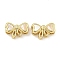 Brass Pave Shell Bowknot Multi-Strand Links, Cadmium Free & Nickel Free & Lead Free, Real 18K Gold Plated, 7x10.5x3.5mm, Hole: 1.3mm