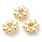 Rack Plating Alloy Spacer Beads, Lead Free & Cadmium Free, Long-Lasting Plated, Flower, Real 18K Gold Plated, 7.5x8x2.5mm, Hole: 2mm