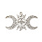 Non-Tarnish 304 Stainless Steel Pendants, Triple Moon with Knot Charm, Laser Cut, Stainless Steel Color, 27x44.5x1.5mm, Hole: 2.5mm