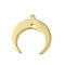 Brass Pendants, Moon Charms, Real 24K Gold Plated, 19x18x1mm, Hole: 1.2mm