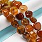 Natural Agate Beads Strands, Dyed & Heated, Nuggets, Tumbled Stone, Chocolate, 14~15x10~14x8~9.5mm, Hole: 1.6mm, about 12~13pcs/strand, 7.09~7.48''(18~19cm)