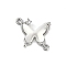 Brass ABS Plastic Connector Charms, with Micro Pave Cubic Zirconia, Cadmium Free & Nickel Free & Lead Free, Butterfly, Platinum, 15.5x18.5x4.5mm, Hole: 1.2 and 1.4mm