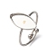 Adjustable 304 Stainless Steel Cuff Ring Components, Horse Eye, Stainless Steel Color, Tray: 14x7mm, 1mm, Inner Diameter: 18mm