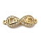 Brass Micro Pave Cubic Zirconia Connector Charms, Lead Free & Cadmium Free, Long-Lasting Plated, Rack Plating, Infinity with Word, Real 18K Gold Plated, 8x24x2mm, Hole: 1.2mm