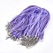 Waxed Cord and Organza Ribbon Necklace Making, with Iron Lobster Claw Clasps, Platinum, Lilac, 17.6 inch~17.8 inch(45~45.5cm), 7mm