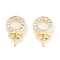 Brass Cubic Zirconia Peg Bails, Flat Round, Cadmium Free & Nickel Free & Lead Free, Real 18K Gold Plated, 13x7.2x5.5mm, Hole: 3.8mm, Pin: 1mm