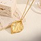 Stainless Steel Pendant Necklaces for Women, Golden, Leaf, 15.55 inch(39.5cm)