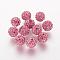 Polymer Clay Rhinestone Beads, Grade A, Round, Pave Disco Ball Beads, Rose, 10x9.5mm, Hole: 1.5~1.8mm