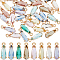 Beebeecraft 1 Box 40Pcs Faceted Glass Pendants Charm Crystal Glass Dangle Bead Charms with Gold Brass Open Back Settings for Jewelry Craft Making (Mixed Color)