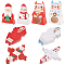 24Pcs 4 Styles Christmas Folding Gift Boxes, with Window, for Presents Candies Cookies, Mixed Color, 10~10.3x5~10.6x15.6~16.9cm, 6pcs/style