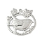 304 Stainless Steel Pendants, Oval with Bird Charms, Non-Tarnish, Stainless Steel Color, 30.5x32x3mm, Hole: 2.5mm