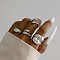4Pcs Alloy Finger Rings Sets, Silver, Inner Diameter: 16.5~17mm
