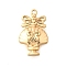Brass Pendants, Cadmium Free & Nickel Free & Lead Free, Shell Shape with Bowknot, Real 18K Gold Plated, 20x12.5x5.5mm, Hole: 1.2mm