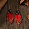 Bohemian Style Geometric Glass Seed Bead Handmade Tassel Dangle Earrings for Women