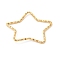 304 Stainless Steel Linking Rings, Textured, Star, Real 18K Gold Plated, 26x27x1mm, Inner Diameter: 21x24mm