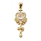 Brass Micro Pave Cubic Zirconia ABS Imitation Pearl Pendants, Cadmium Free & Lead Free, with Shell, Real 18K Gold Plated, Heart, 33x13.5x3mm, Hole: 4x5.5mm