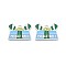 Alloy Enamel Pendants, Trapezoid, Platinum, 23x30x1mm, Hole: 1.6mm