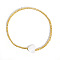 1Pc Bohemian Summer Glass Seed Beaded Bracelets, Shell Beads Bracelets for Women, Heart, Inner Diameter: 6-7/8 inch(17.5cm)